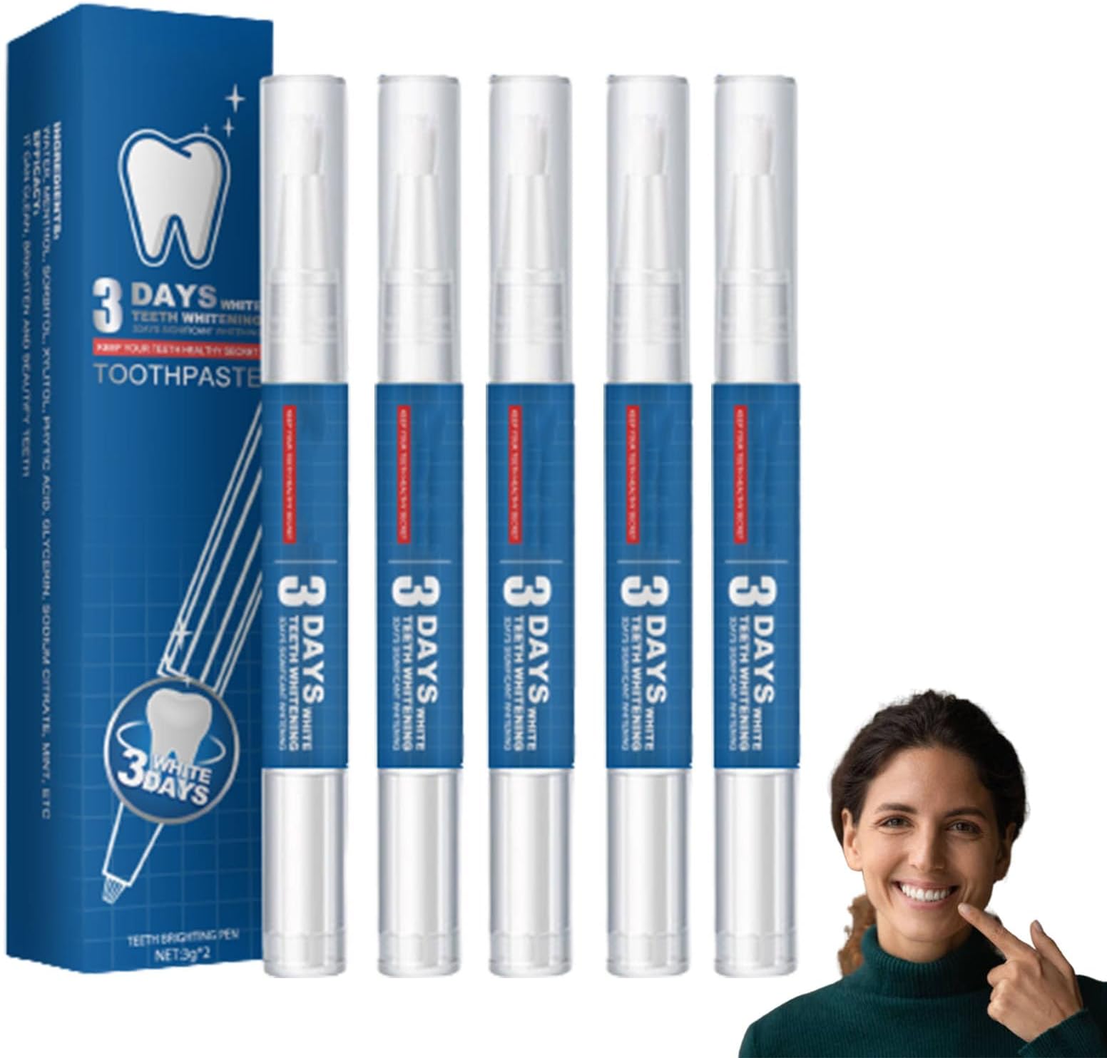 Glowbrite Teeth Whitening Pen - Instant Removes of Stains, Whitening Tooth Pen, Teeth Whitening Essence Pen, Teeth Whitening in 3 Days (5PCS)