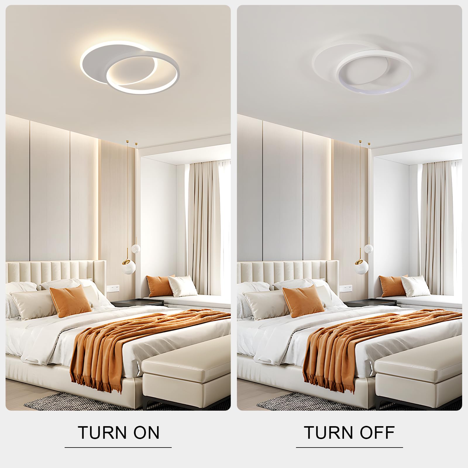 Toolight Plafoniera LED Moderna, 22W 2475LM Lampada da Soffitto in Acrilico Design Fiore, Lampadario LED Bianco per Cucina Corridoio Camera da Letto Soggiorno, Bianco Naturale 4500K, Dia 25cm