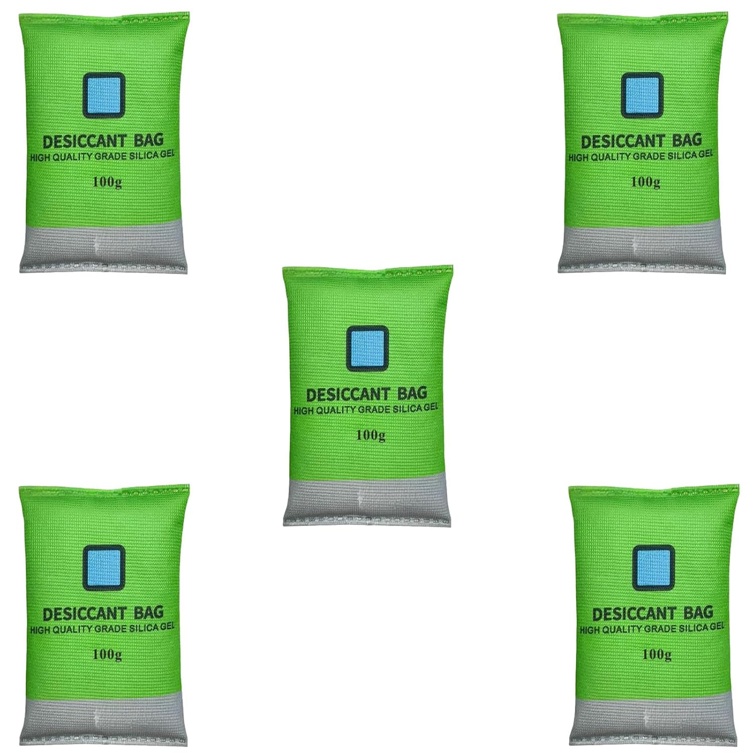 [5 Packs]100g Reusable Desiccant Packs for Storage Moisture absorbers Bag, Desiccant Dehumidifier Bag,Dehumidifier for Home Closets and Cars
