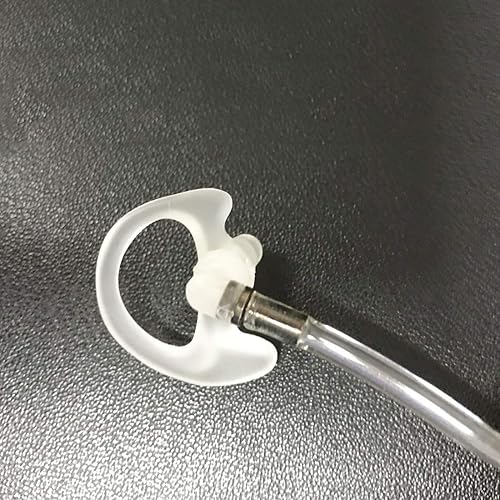 Miniatura 9 de Earmold - Tapón de oído de repuesto para Motorola Kenwood de dos vías de radio acústica de aire y tubo de bobina acústica (negro, pequeño)