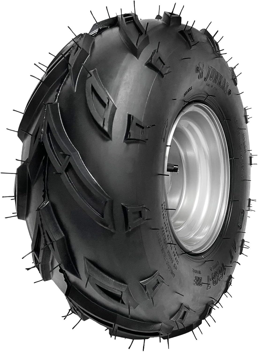 16x8-7 ATV Wheel and Tire Assembly 7-Inch Rim 3-Stud Front/Rear Wheel for Go Kart, UTV, Quad, Mini Bike, Drift Trike, Lawn Mower, 110cc–150cc Off-Road Vehicles