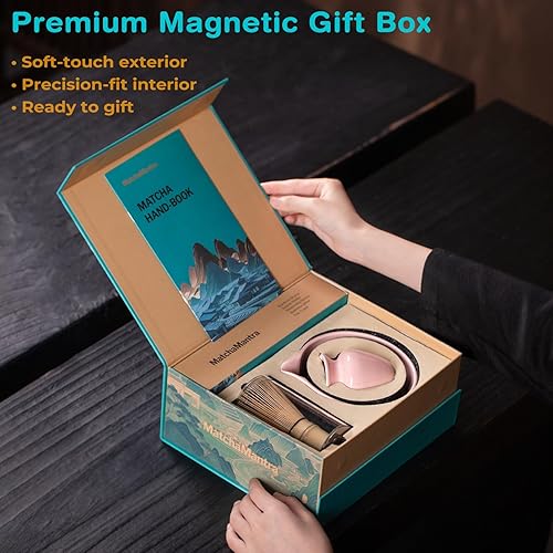 Miniatura 2 de Juego de ceremonia de matcha de alta calidad, kit completo de rituales de 9 piezas, presentado en caja de regalo magnética de lujo, perfecto para