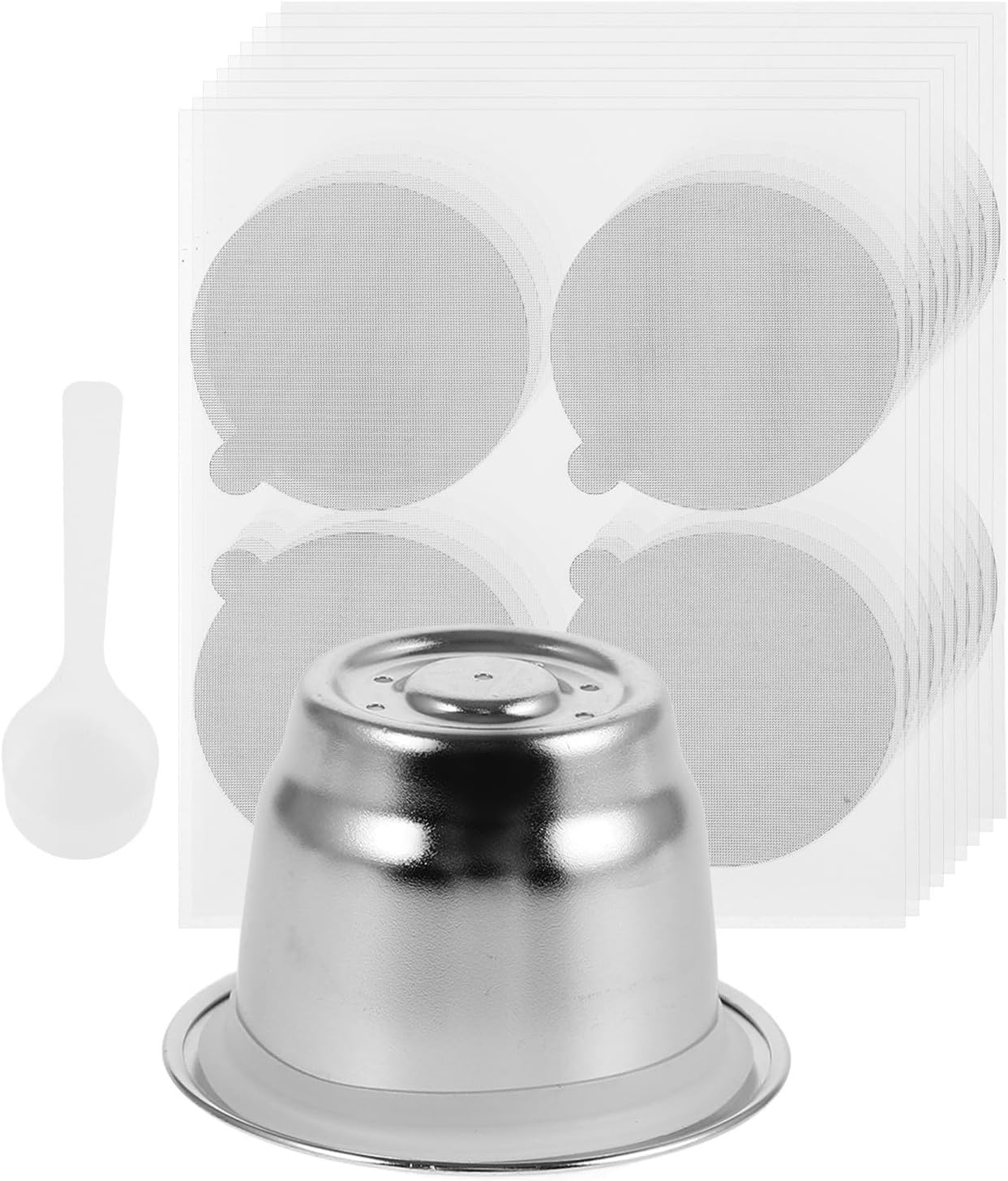 Reusable Stainless Steel Coffee Pod Maintains Freshness with Aluminum Foil Seal Lids and Sleek Design, for Espresso Machines and Daily Coffee Brewing