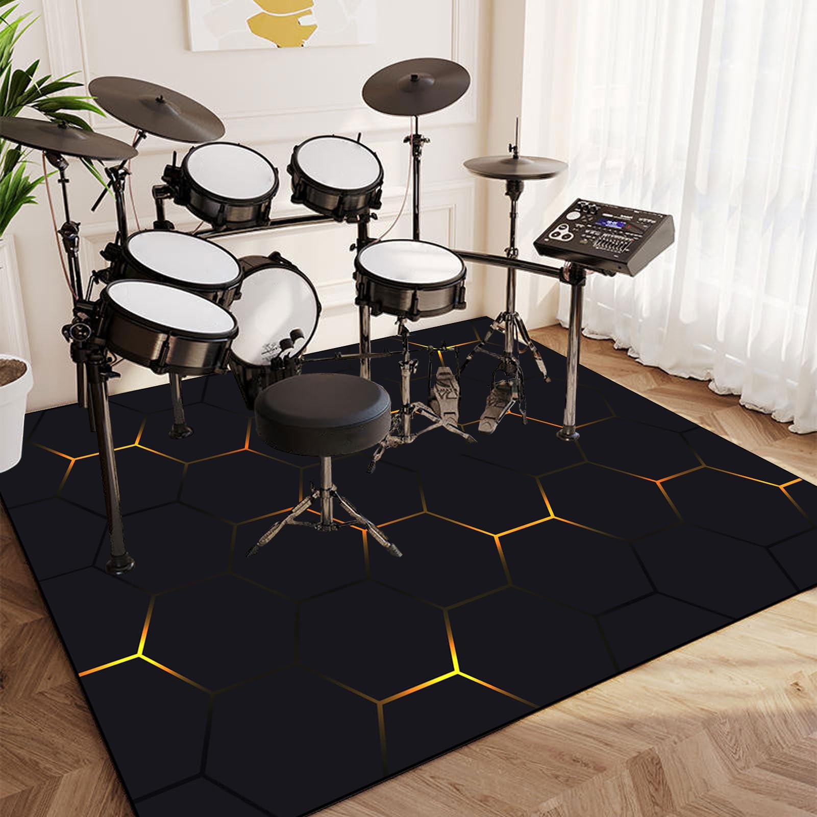 Tapis de Batterie 100 x 80 cm Tapis pour Batterie Acoustique Insonorisant, Professionnel Rectangulaire Électronique Jazz kit de Batterie pour Basse Caisse Claire Instruments - Couleur Café Tapis de Batterie 100 x 80 cm Tapis pour Batterie Acoustique Insonorisant, Professionnel Rectangulaire Électronique Jazz kit de Batterie pour Basse Caisse Claire Instruments - Couleur Café