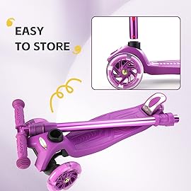 3 Wheel Scooter for Kids Ages 6-12,Kids Scooter with Light Up Wheels, Sturdy Deck Design, and 4 Height Adjustable Suitable for Kid Ages 3-12