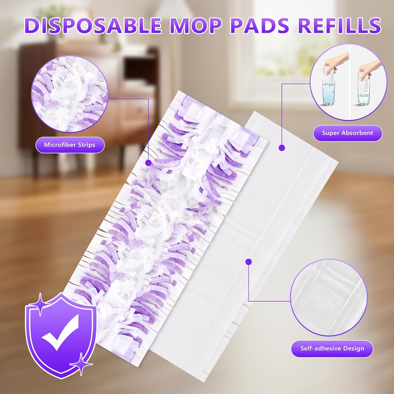 30 Pack Power Mop Refills Compatible with Swiffer Power Mop, Disposable Replacement Mop Refill Pads for Swiffer PowerMop, Multi-Surface Mop Pads for Wood Floor Cleaning