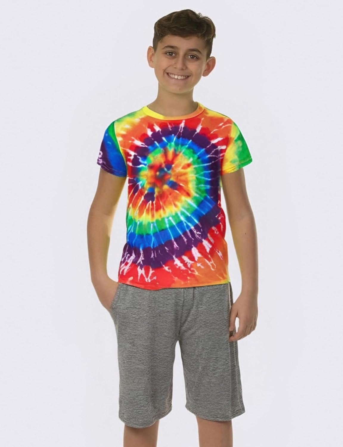 Boys Tie Dye Shirt Size 4-14 Kids Girl Tie Dye Shirts Short Sleeve Hippie Tshirt - Image 5