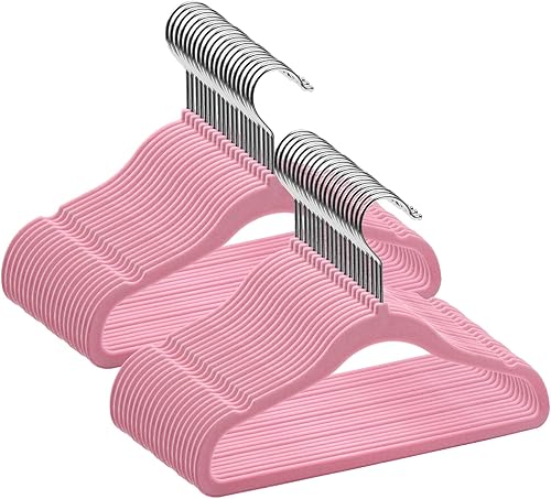 GoodtoU Perchas para niños, perchas de terciopelo rosa, perchas para bebés, para armario, antideslizantes, perchas para niños