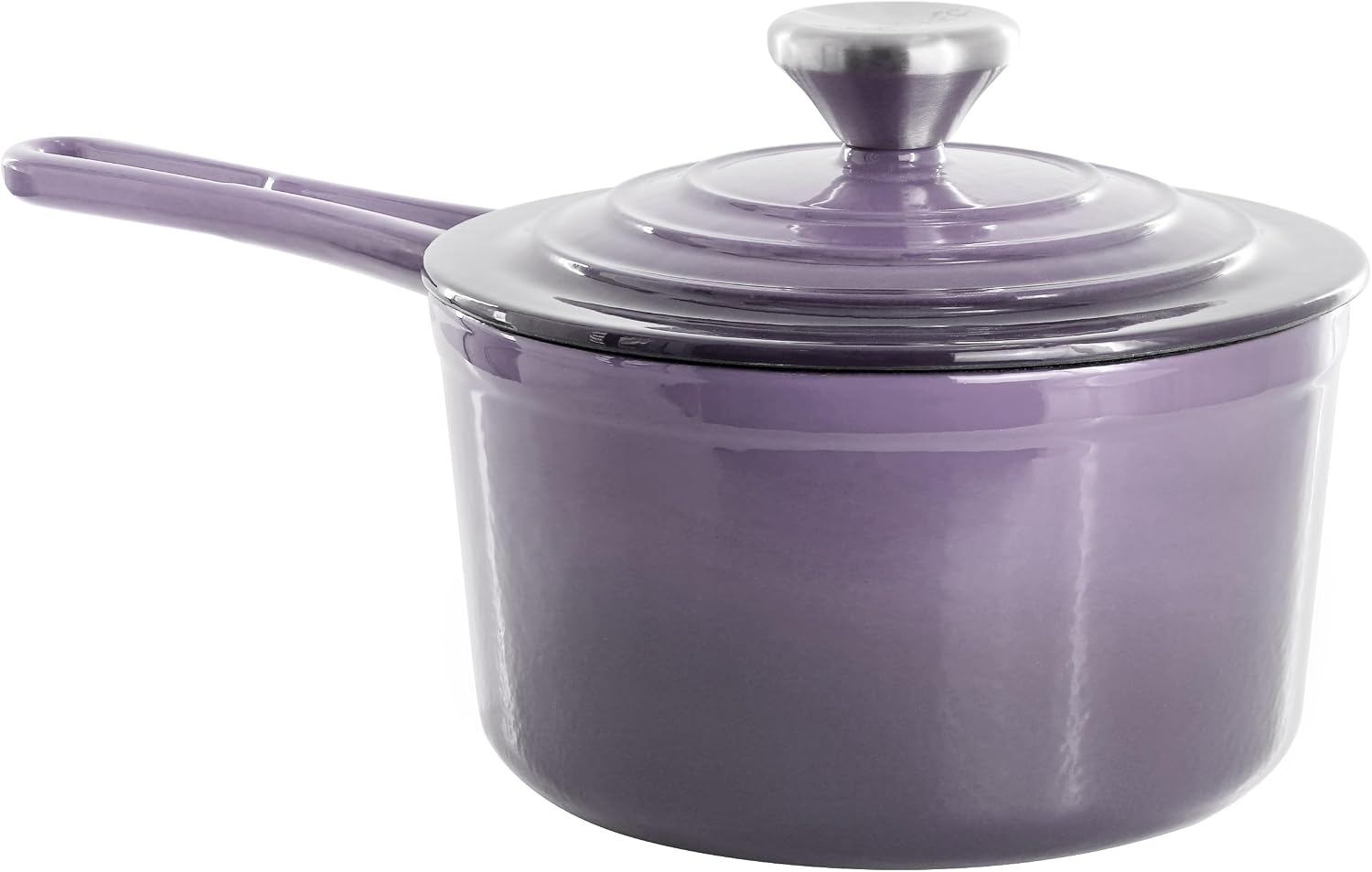 MegaChef 2 Quart Enameled Cast Iron Sauce Pan in Gradient Purple