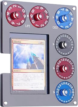 Grey Acrylic Commander EDH Command Zone Tray Panel with Life, Damage, Cast Dial Counter Compatible with Magic The Gathering Deck, MTG Life Counter Accessories
