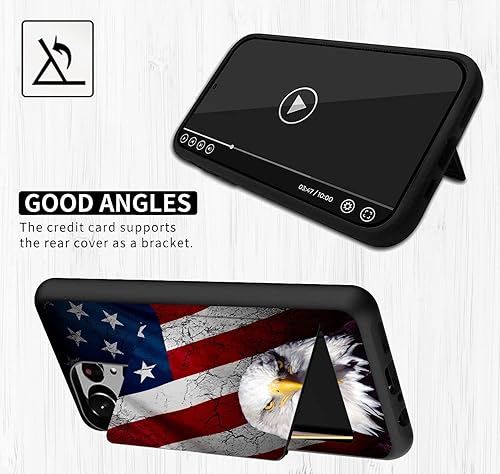 Miniatura 2 de smauncucn Funda para Galaxy S23 Ultra doble capa lisa trasera dura bolsillo para tarjeta de crédito funda protectora para Samsung Galaxy S23 Ultra