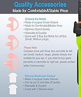 Vista 6 de Commountain audífono de 3,5 mm solo para escucha compatible con micrófono de altavoz, auricular de tubo acústico solo para recepción con 3 moldes