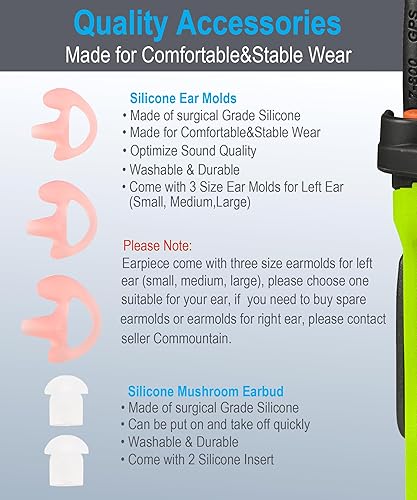 Miniatura 6 de Auriculares de tubo acústico para altavoz micrófono o radio transportados cerca del hombro o del pecho, conector de 0.138in, longitud del cable