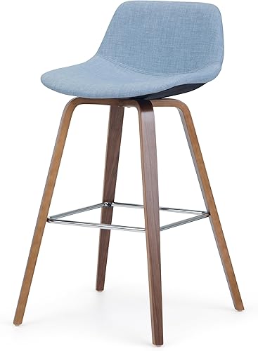 Miniatura 170 de SIMPLIHOME Randolph - Taburete moderno de mediados de siglo de madera curvada de 28 pulgadas (juego de 2) en piel sintética vegana gris piedra para