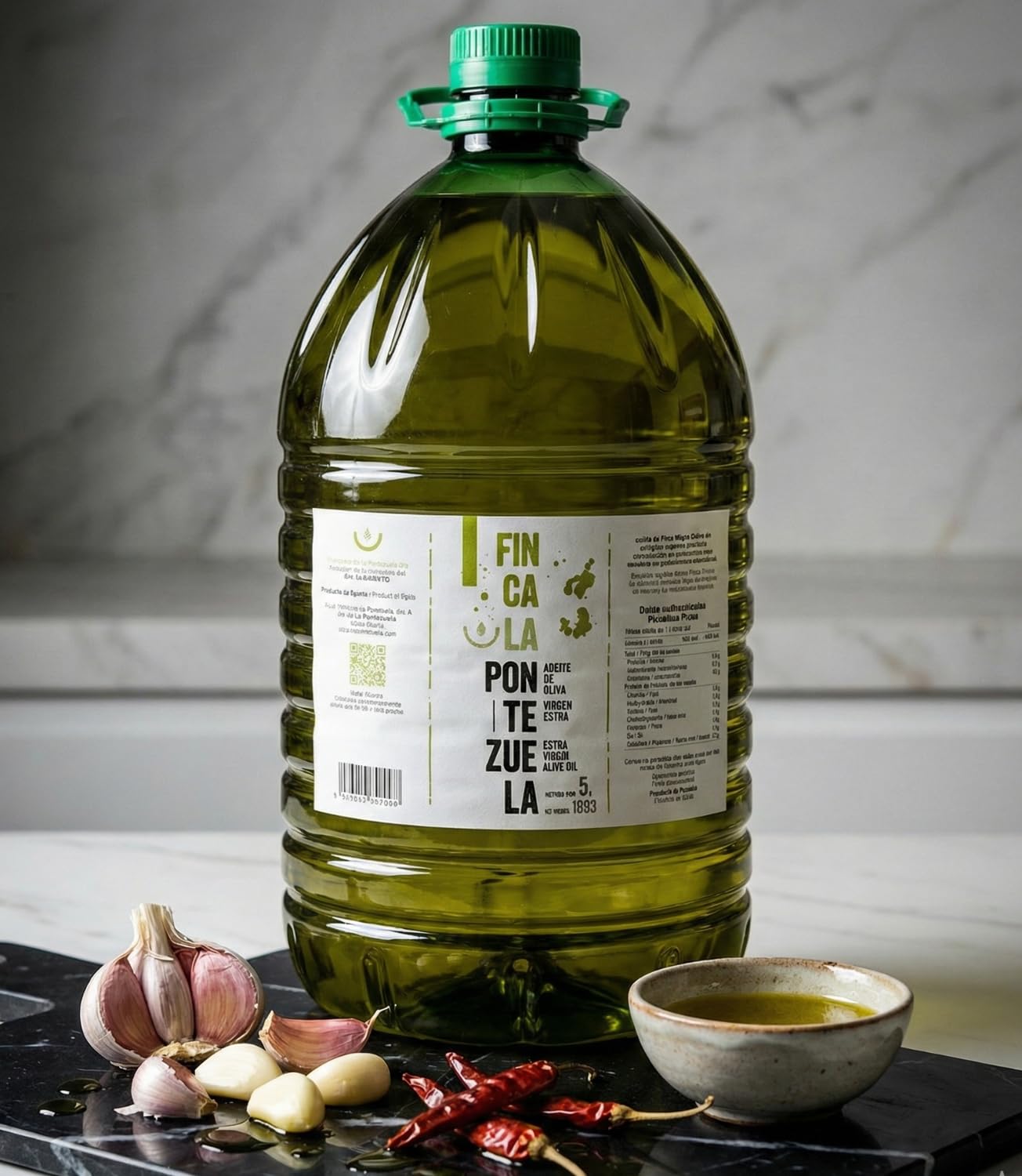 Finca La Pontezuela Aceite de Oliva Virgen Extra Picual 5 Litros - Garrafa de Aceite 5L Picual - Ideal para Uso Diario
