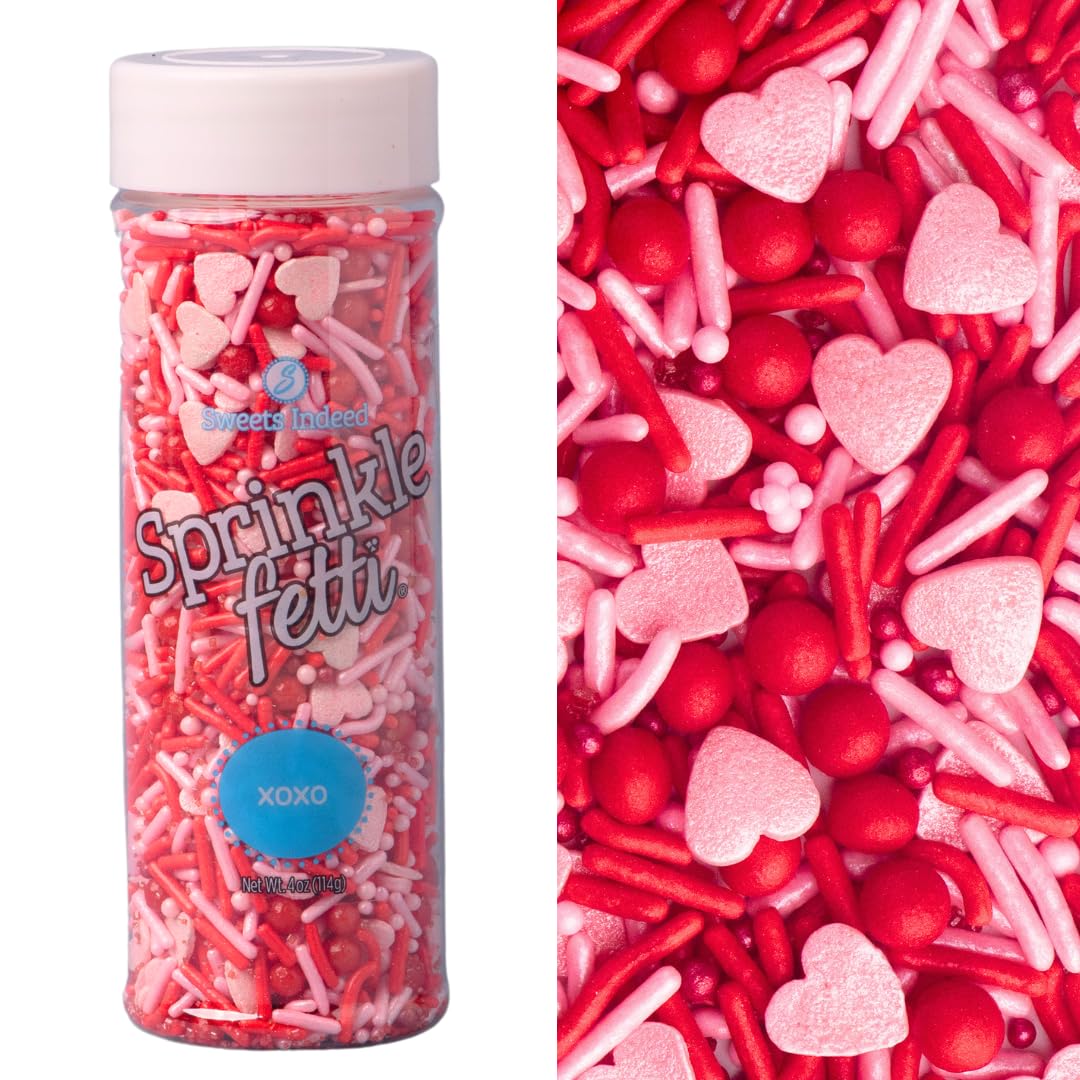 Heart Sprinkle Mix Perfect for Cake Decorations Baking Ice Cream Cookies Cupcake Topper 4 ounces