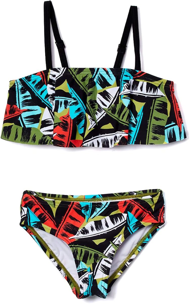 Kanu Surf Girls' Karlie Flounce Bikini Beach Sport 2 Piece Swimsuit: Clothing, Shoes & Jewelry