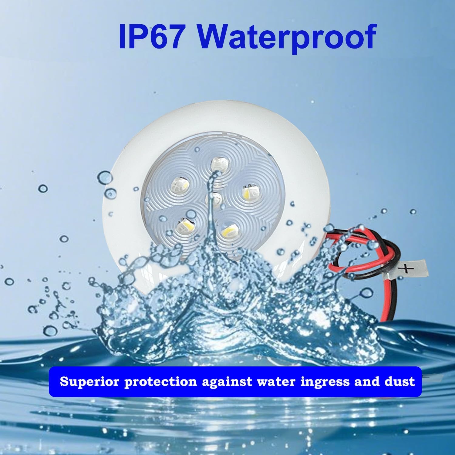 Boat Courtesy Lights Led, 4Pcs 3 Inch Marine Courtesy Light, IP67 Waterproof Boat Interior Exterior Deck Lighs for Fishing Pontoon Bass Sailboat 12V (Blue)