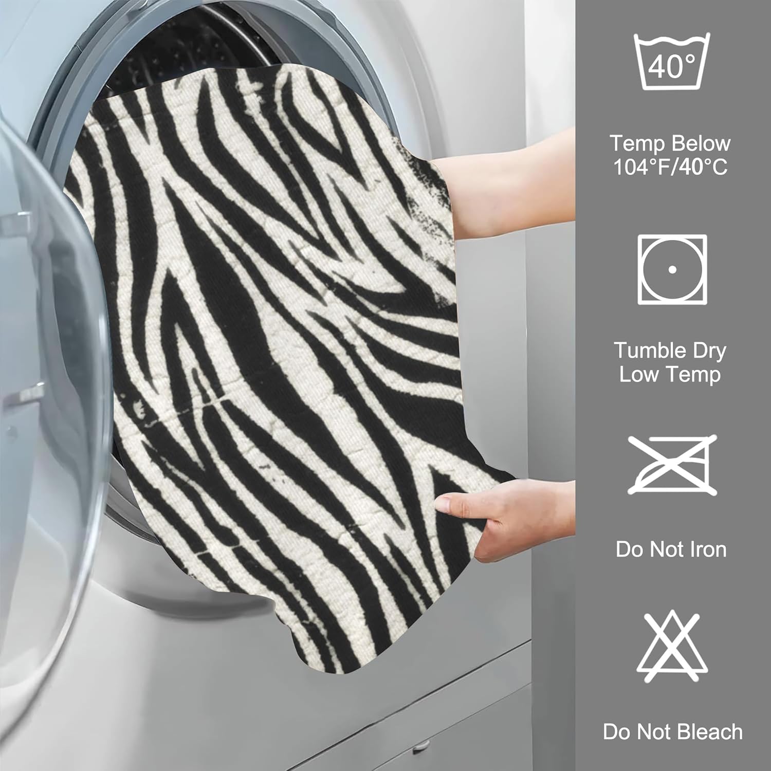 Hand Towels Set of 2 Vintage Black Zebra Hand Towels for Bathroom Soft Absorbent Decorative Hand Bath Towels Dish Towels for Kitchen Sports Gym Yoga Home Decor 14 x 28 in - Image 6