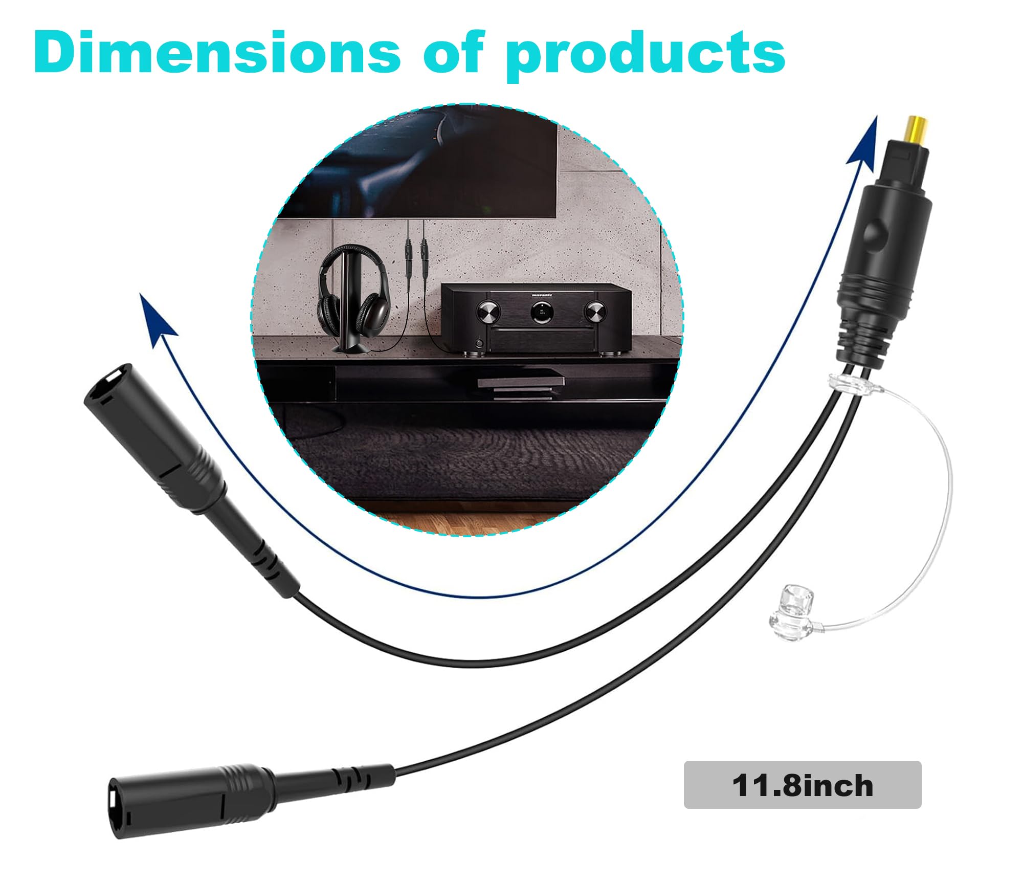 Cavo audio digitale, 1 ingresso maschio e 2 uscite femmina, 1 piede, cavo audio ottico digitale, adatto per home theater e televisori Toslink Digital Fiber Optical Audio Splitter.