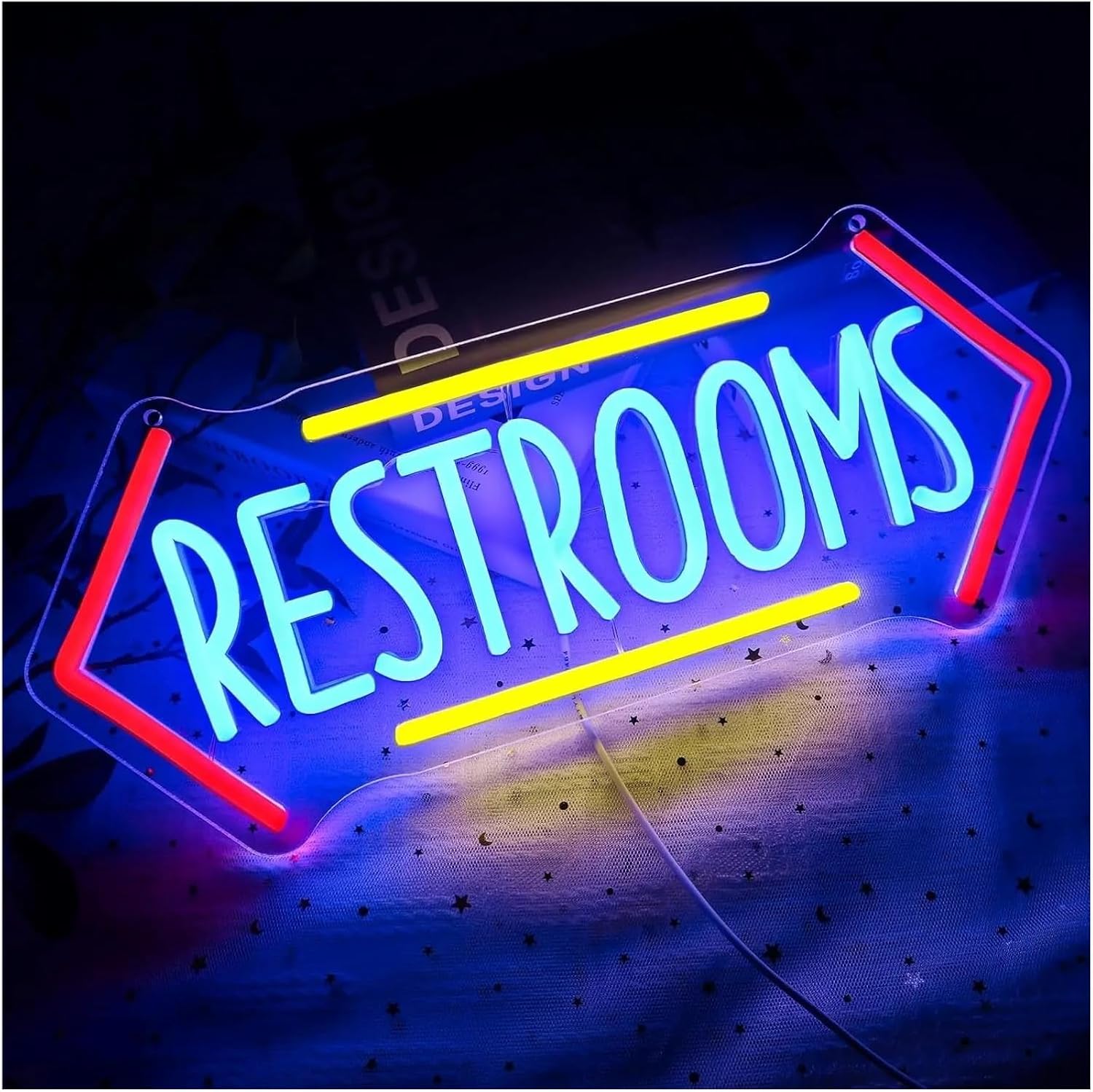 Amazon | トイレサインLED、バスルームライトエッジ点灯サイン、レディースメンズメンズレディースアクリルLEDサイン、ビジネス用トイレサイン、右側に設置  | 標識・サイン | 文房具・オフィス用品 サインランプ トイレネオンサイン トイレショップビジネスマーケットストアレストランバスルームバーホテル装飾 42x17.5cm