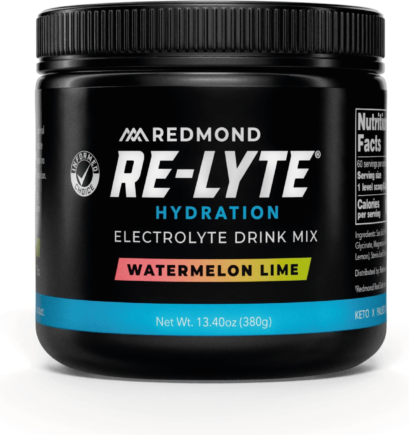 Re-Lyte Electrolyte Powder, No Added Sugar (Watermelon Lime) | Hydration Powder