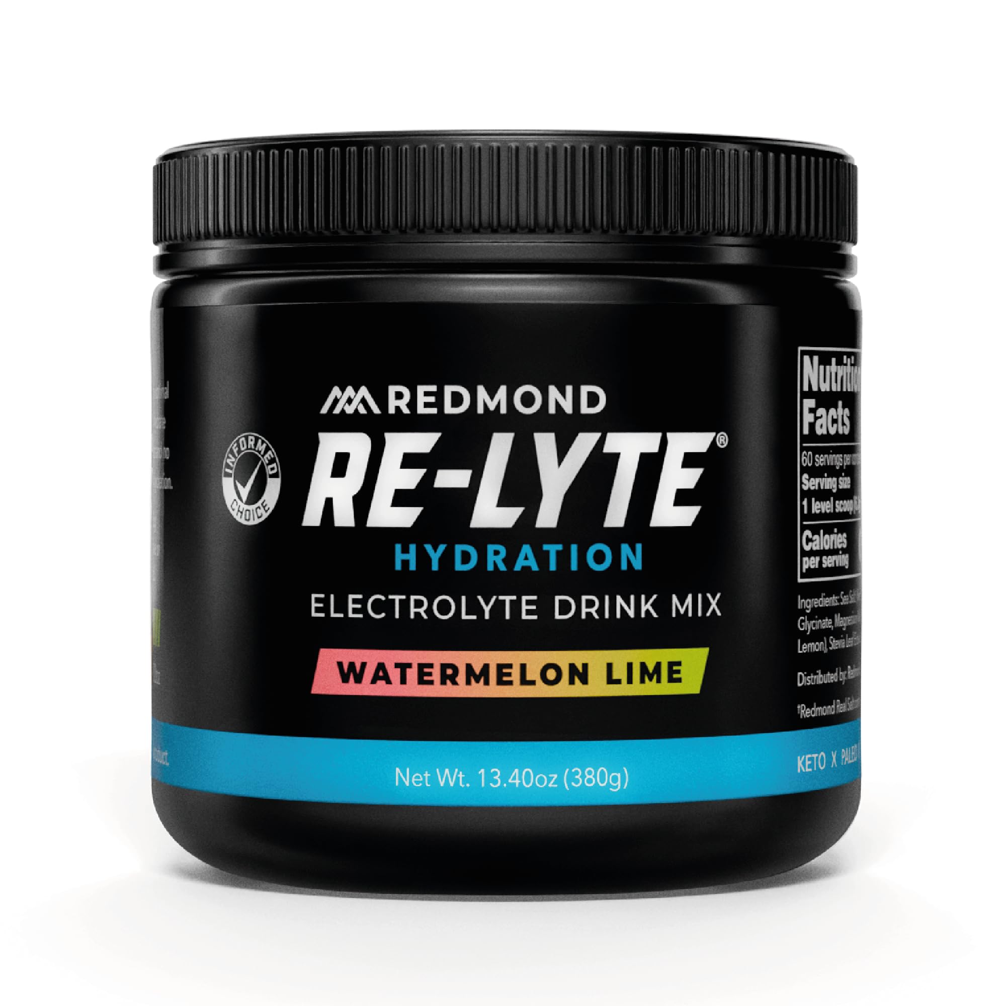 Redmond Re-Lyte Sugar Free Electrolyte Powder Drink Mix (Watermelon Lime)