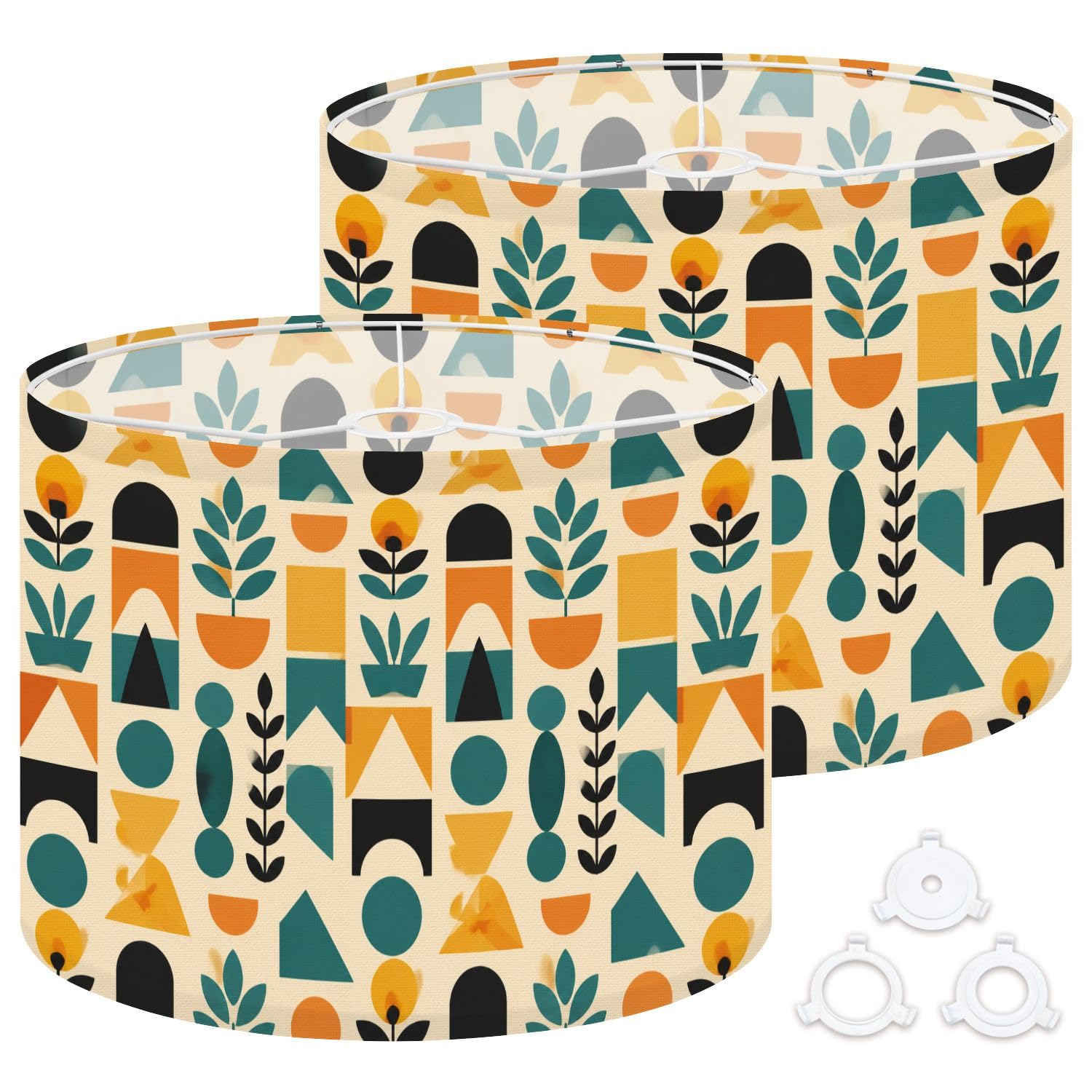 Deruinvaio Multi7 2Pcs 13In Lampshade Lamp Shade Abstract Geometric Bold Shapes For Ceiling Light, Table Lamp Floor Lamp Easy Assembly Replacement Light Shade