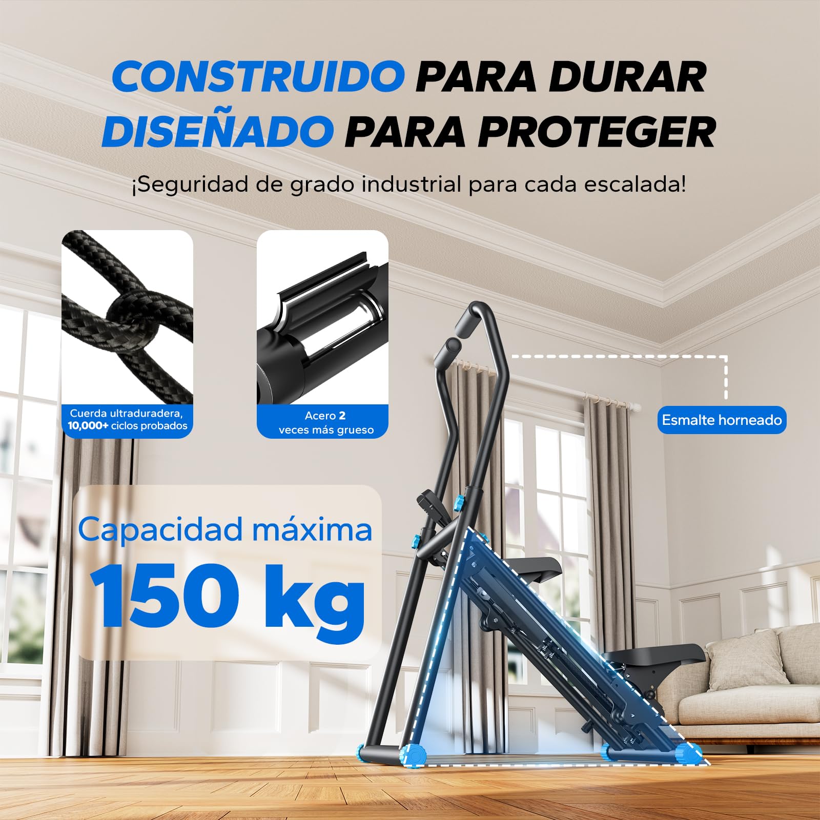 MERACH 2026 Stair Stepper Pro, Stairmaster para el hogar con Resistencia Ajustable en 3 Niveles, Plegable Cardio Vertical escaleras con Manillar Ajustable para el hogar, la Oficina o el Gimnasio