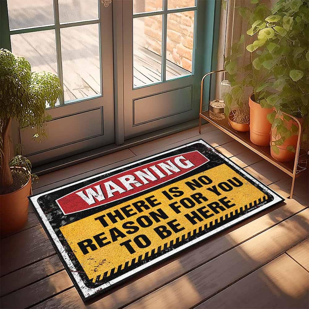 Tapis de porte de ferme extérieur coloré grand format 65 x 90 cm avec message insolite