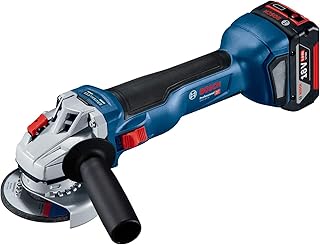 Bosch GWS 18V-10 Heavy Duty Cordless Angle Grinder, Brushless Motor, KickBack Control, 125 mm, M14, 9,000 rpm, 2.1 kg + 2 ...