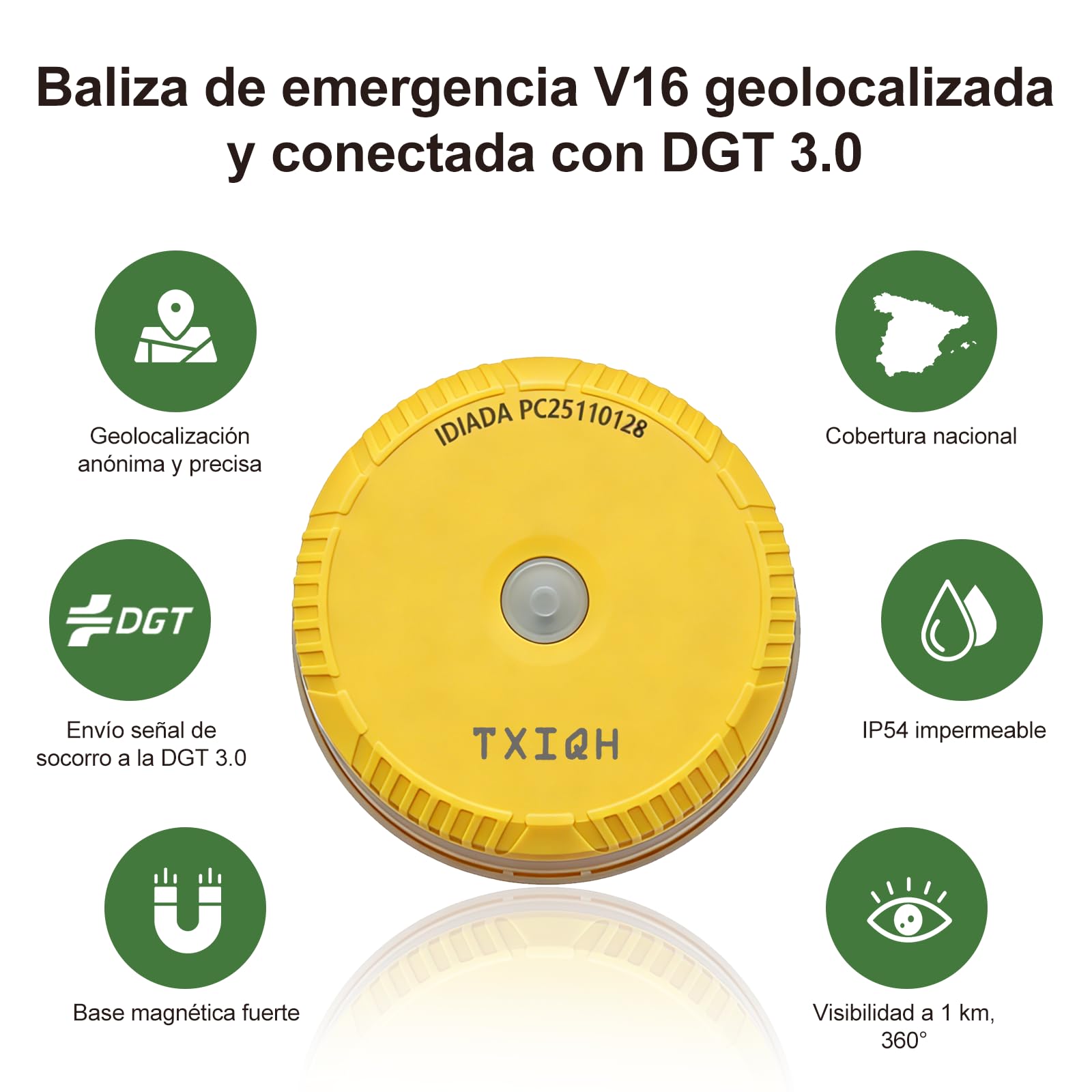 Baliza v16 homologada dgt con Geolocalización, Obligatoria 2026, Baliza Coche Conectada DGT 3.0, Datos Gratis hasta 2042 — view 5