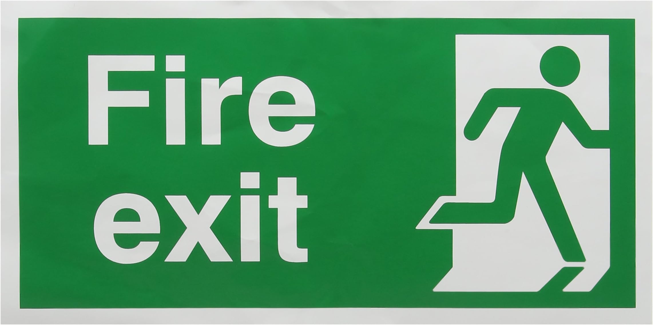 E98A/S Safety Sign "Fire Exit Running Man - Right", Self-Adhesive, 150 mm x 300 mm