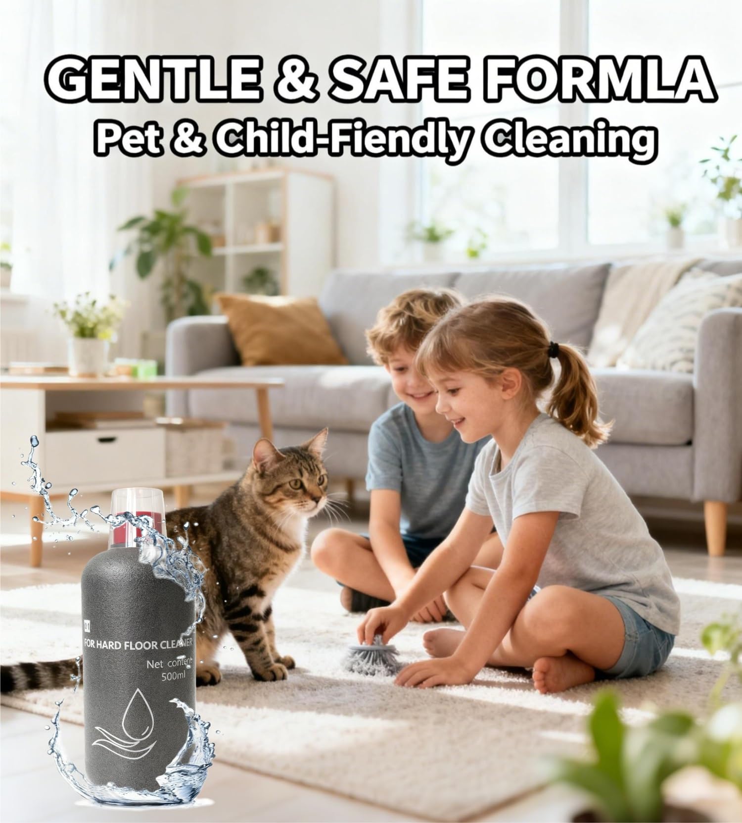 Limpiador para suelos duros (compatible con Dyson Wash G1/serie Nautik), 500 ml - Fórmula de baja espuma y secado rápido, segura para mascotas y niños(500ml*3)