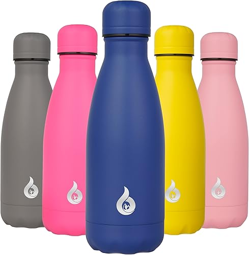 BJPKPK Botellas de agua de acero inoxidable de 12 onzas, botella de agua aislada, botellas de agua deportivas de viaje, aptas para lavavajillas, azul