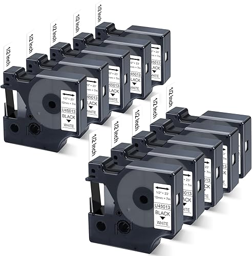 Unismar Compatible con cinta de etiquetas Dymo D1 45013 a45013 S0720530 para Dymo Label Maker repuesto para Dymo LabelManager 160 210D 260P 280 360D Unismar Compatible con cinta de etiquetas Dymo D1 45013 a45013 S0720530 para Dymo Label Maker repuesto para Dymo LabelManager 160 210D 260P 280 360D