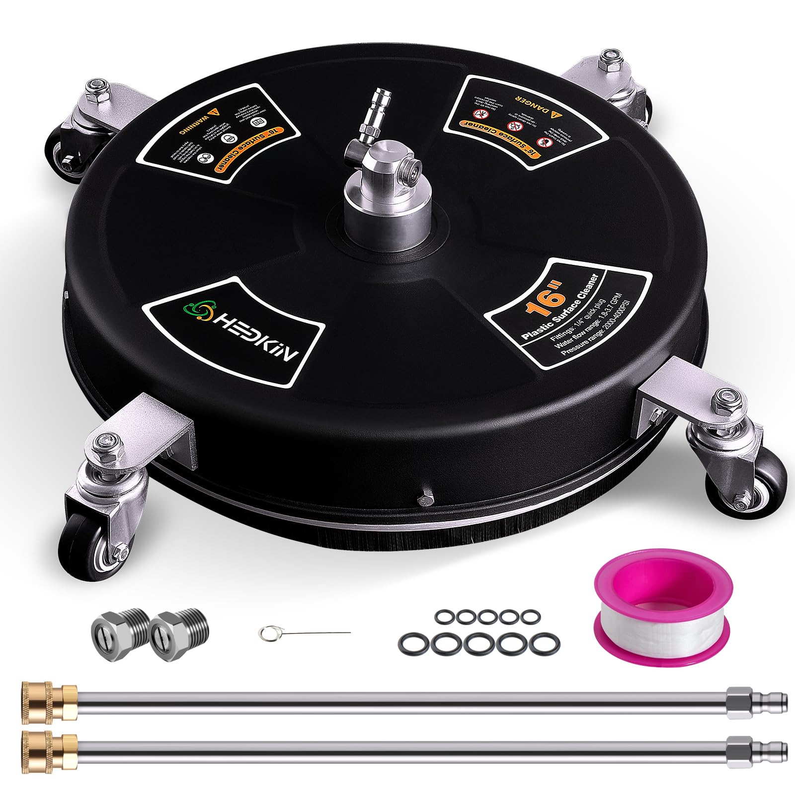 Amazon | Hedkin 16インチ 高圧洗浄機 サーフェスクリーナー 4輪付き