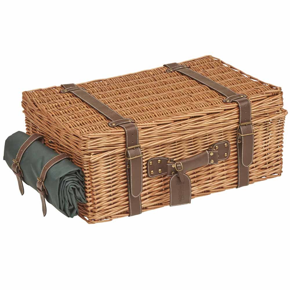 Les Jardins de la Comtesse - Baule da picnic in pelle - Prestige Champs Elysée per 4 persone, completo con su scompartimento isotermico - dimensioni: 57x37x23cm