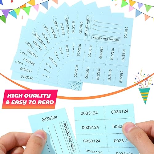 Miniatura 4 de 1000 hojas de 10 boletos de rifa de subasta china hojas de boletos de subasta para recaudación de fondos de subasta numerados con nombre y número de