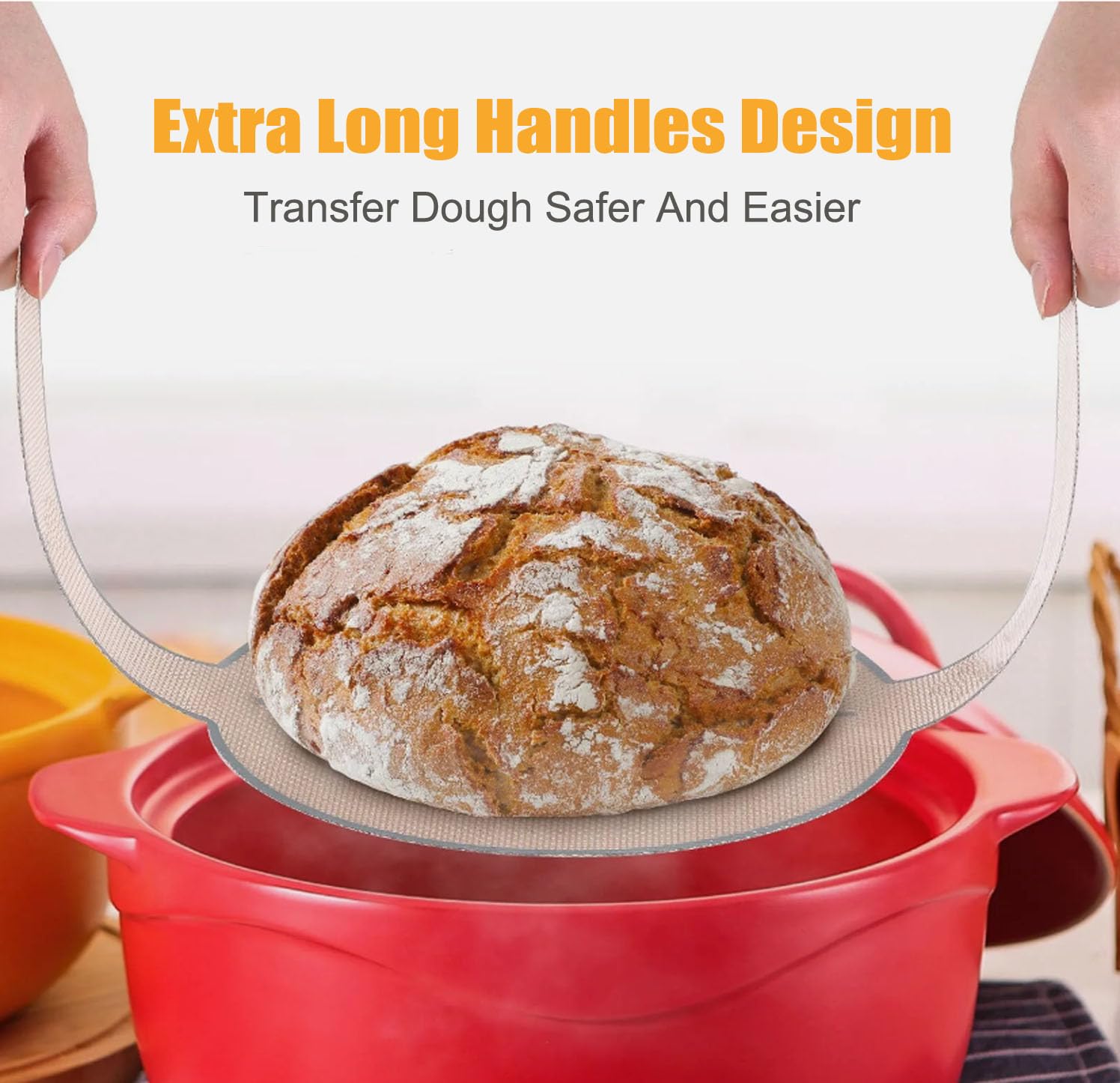 Dutch Oven Silicone Bread Sling - Non-Stick, Easy-to-Clean, Reusable Bread Baking Mat for Transferable Doughs — Amazon image 4