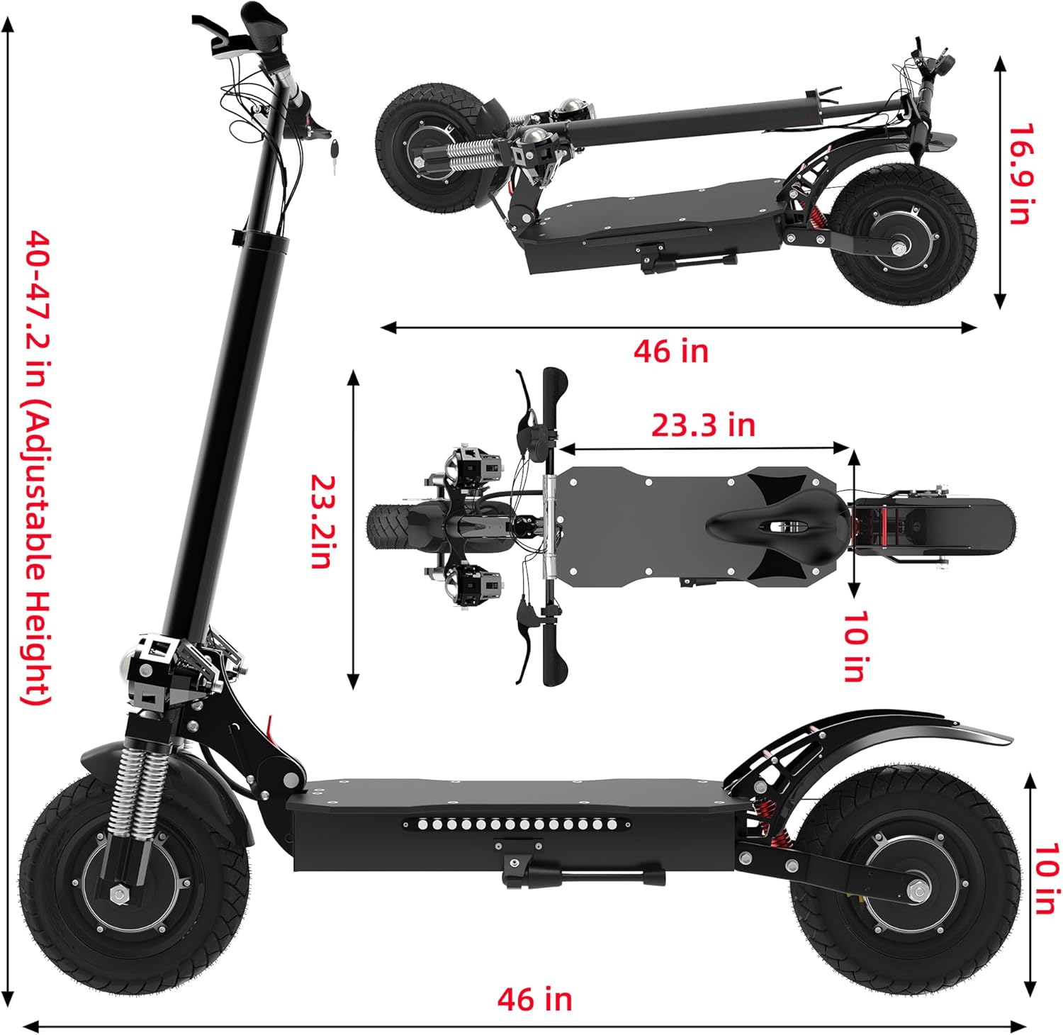 AJOOSOS X700 Electric Scooter Dimensions