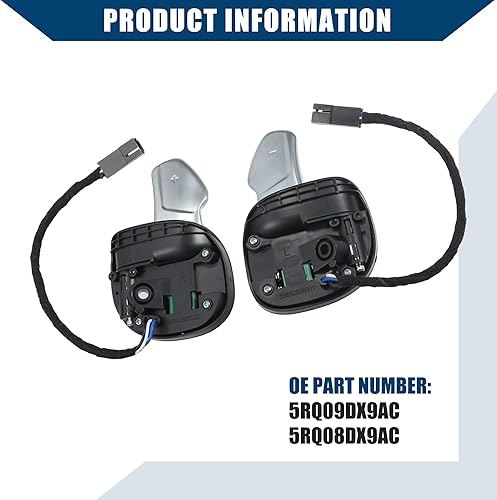 Miniatura 7 de Hihaha 5RQ08DX9AC 5RQ09DX9ACPalanca de cambio de paleta para volante interior para Dodge Challenger 2015-2023Plástico1 juegoNegro