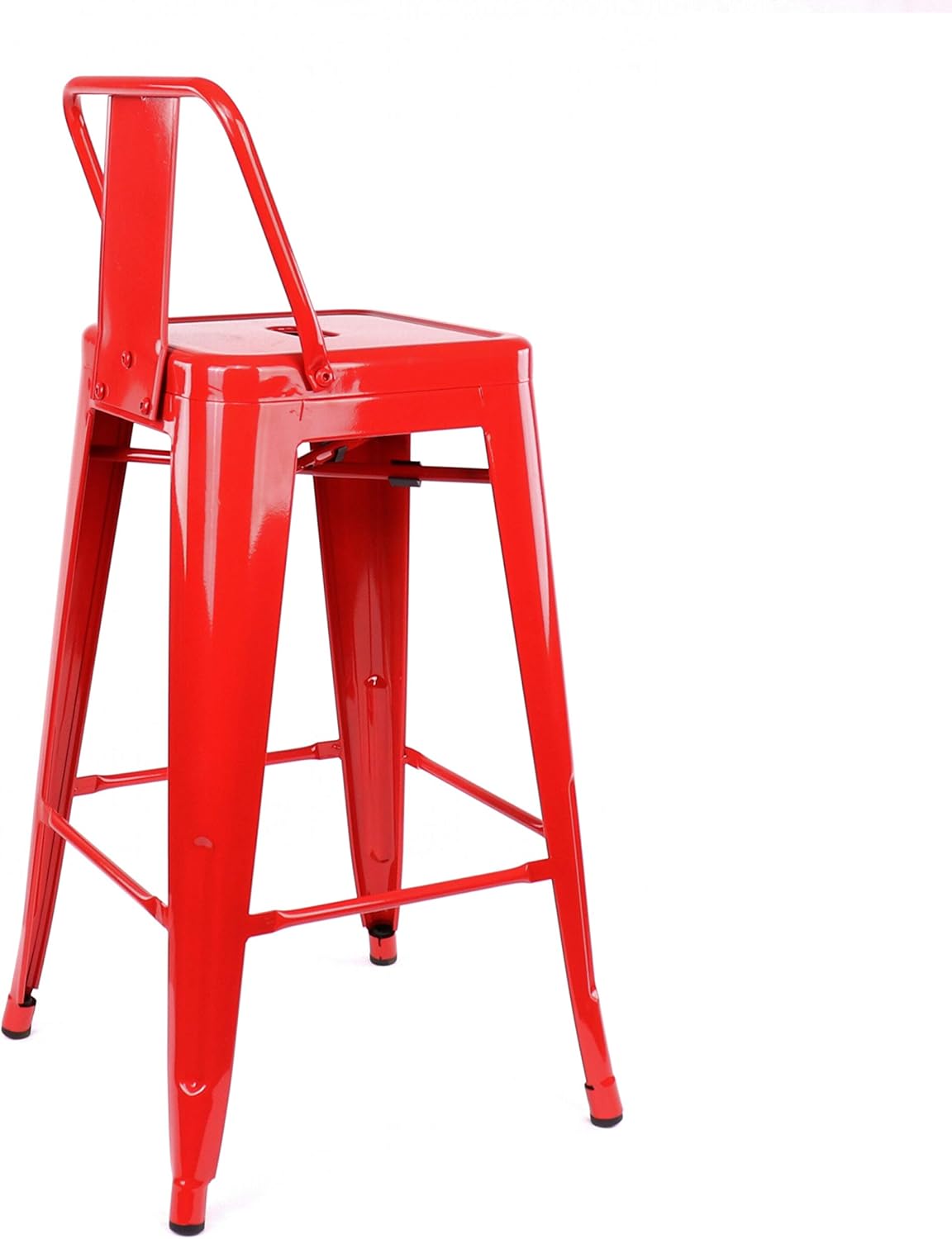 Dreux Low Back Counter Stool, Set of 4, Red