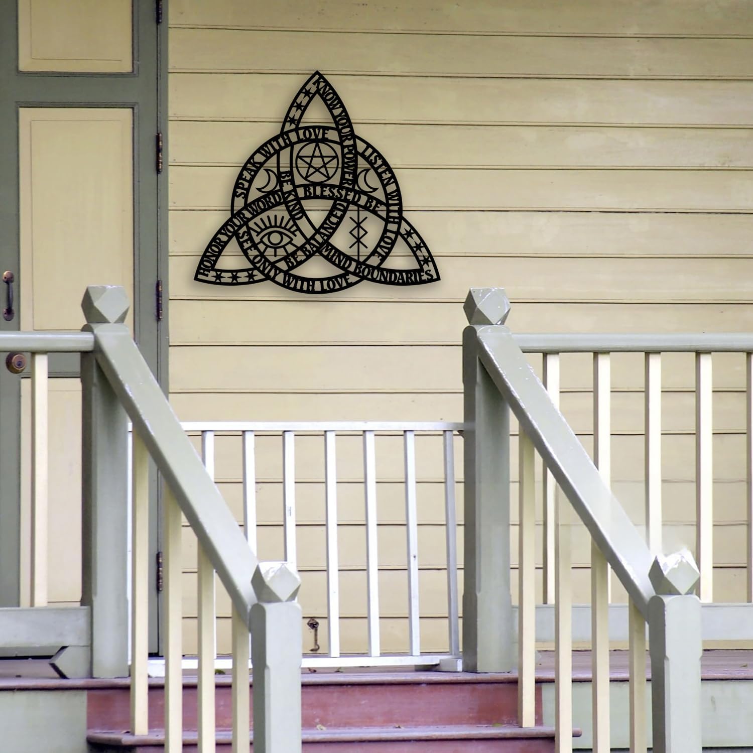 Celtic Rope Knot Metal Wall Decor - Infinity Symbol Triquetra Knot Room Decor Wall Art Home Decor for Living Room, Bedroom, Dining Room, Office (Black)