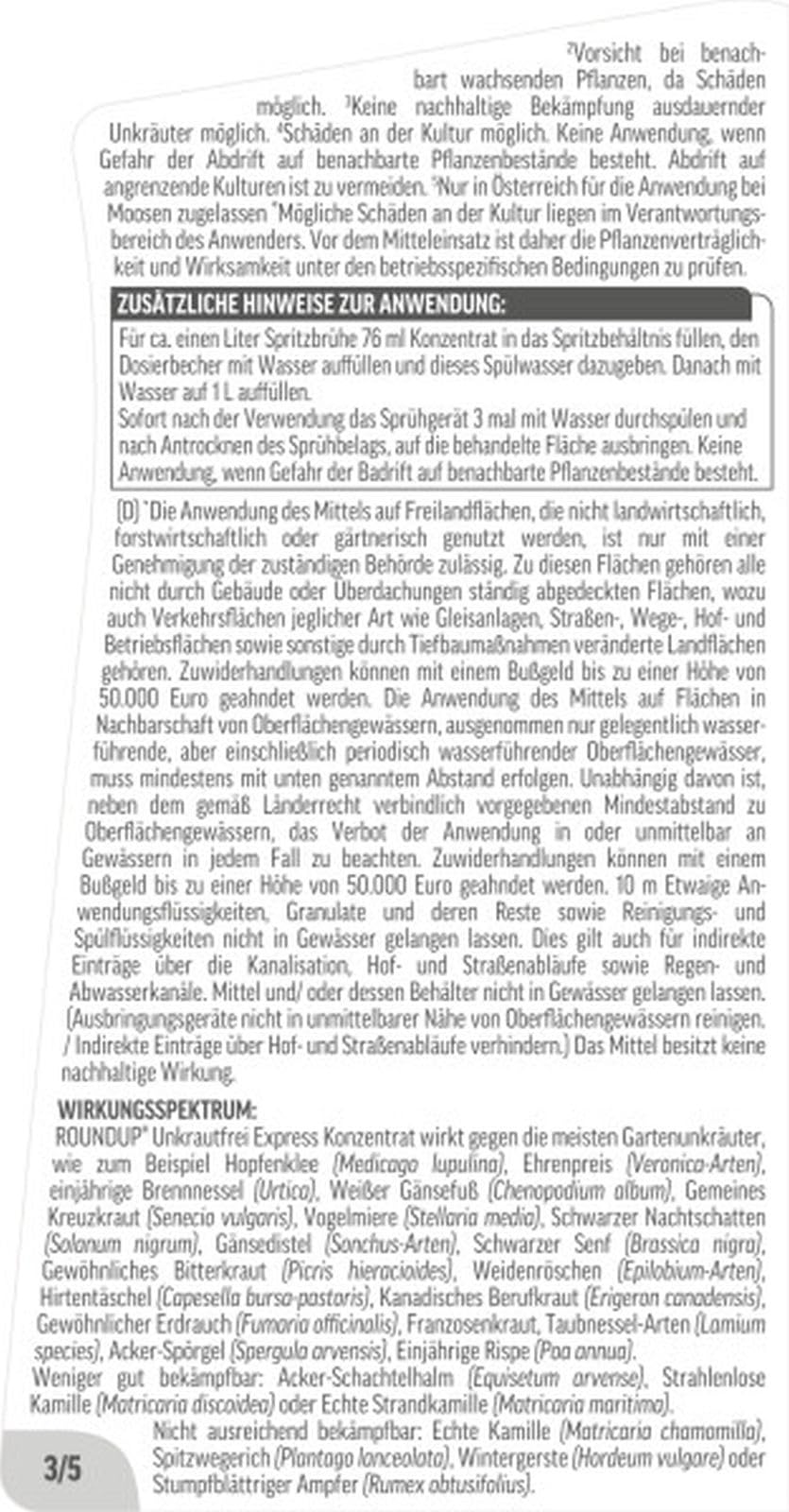 2 x 500 ml Roundup Unkrautfrei Express Konzentrat - Unkrautvernichter ohne Glyphosat