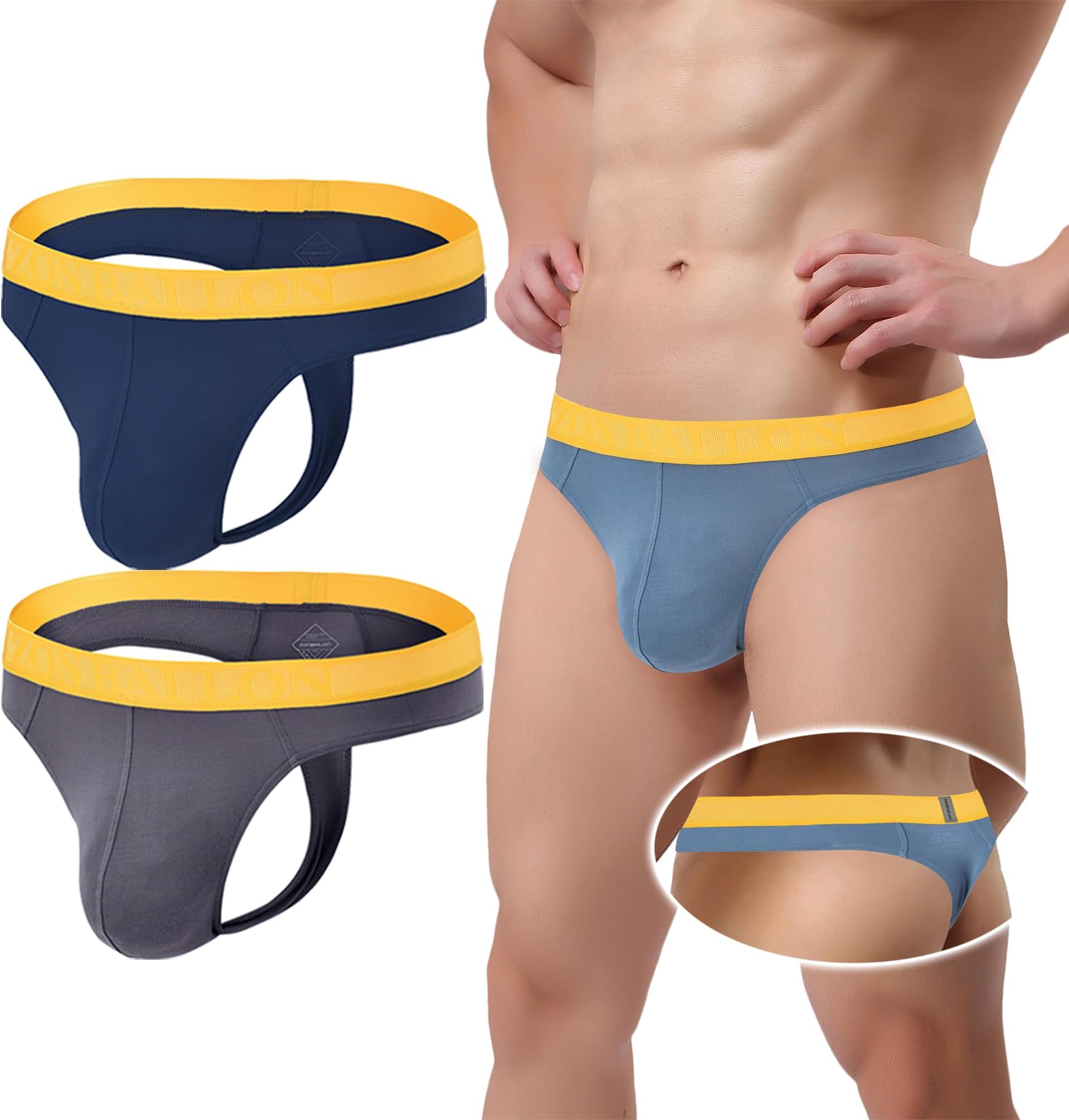 Mens Thong Underwear Sexy Man G-String Butt-Flaunting Tongs Undie T-Back Underwears
