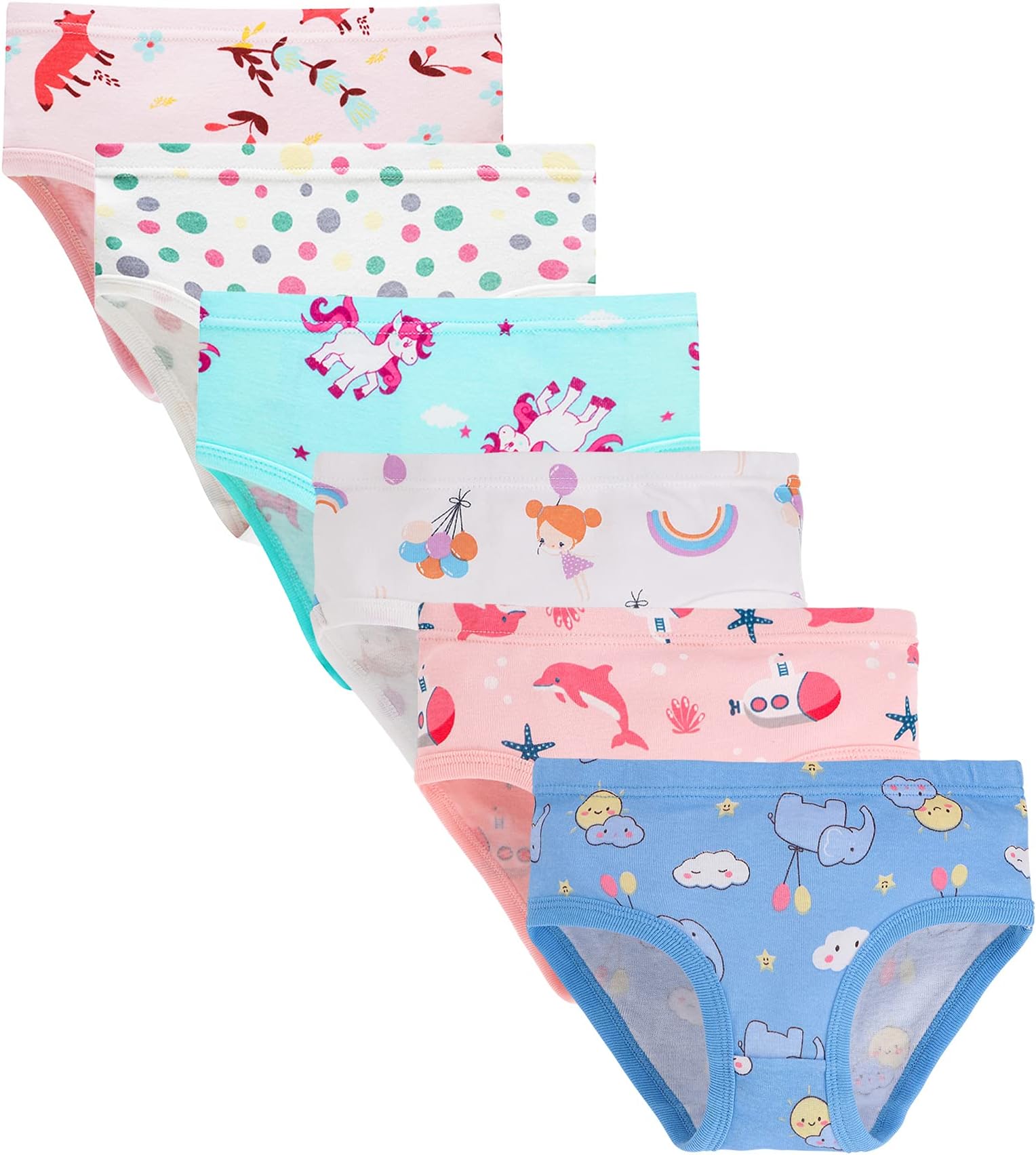 Sladatona Little Girls Soft Underwear Toddler Kids Breathable Comfort Panties