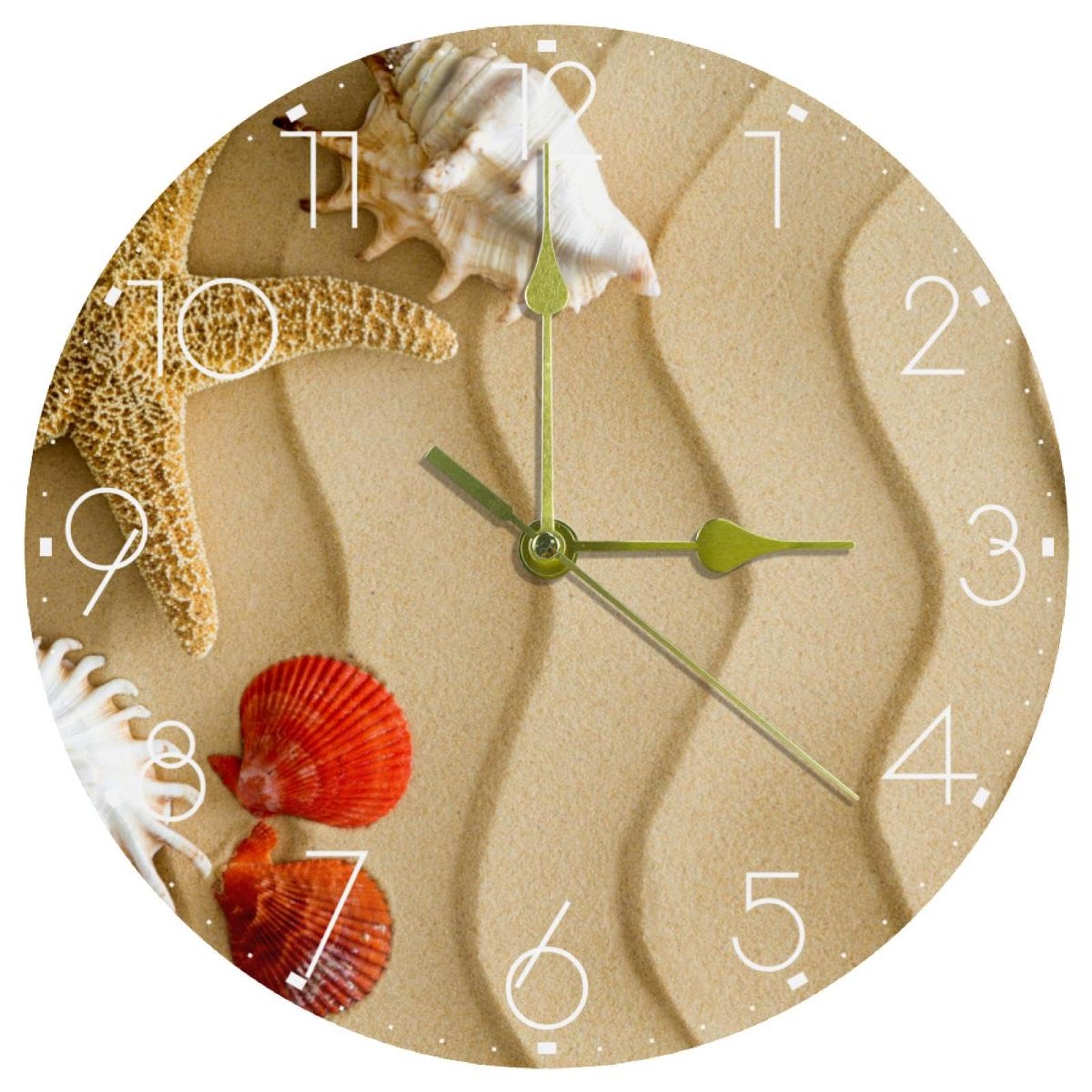 Horloge murale à piles silencieuse ronde de 25 cm pour la maison