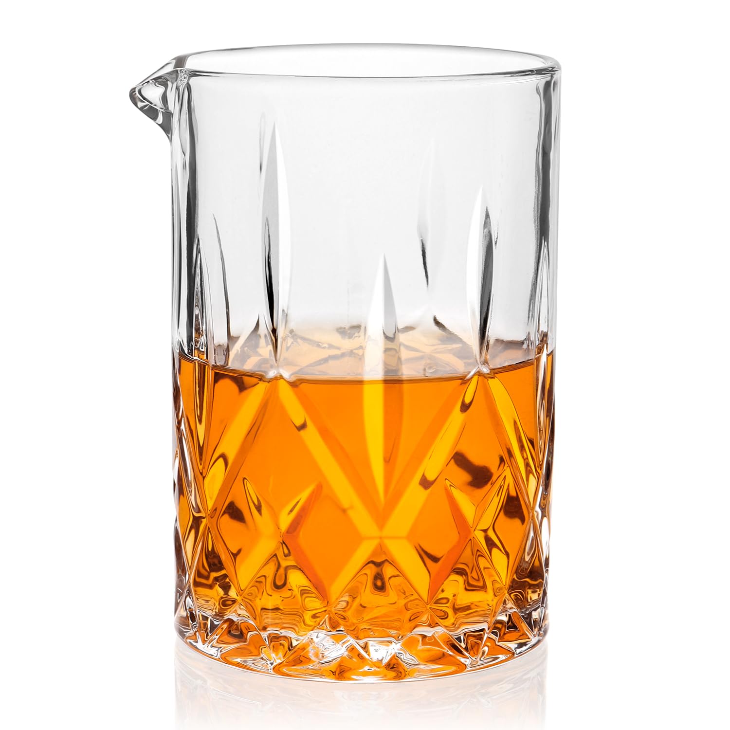 Vaso mezclador de cóctel, vasos mezcladores de cristal de 18.5 onzas, accesorios de barman de fondo grueso para whisky Manhattan Martini