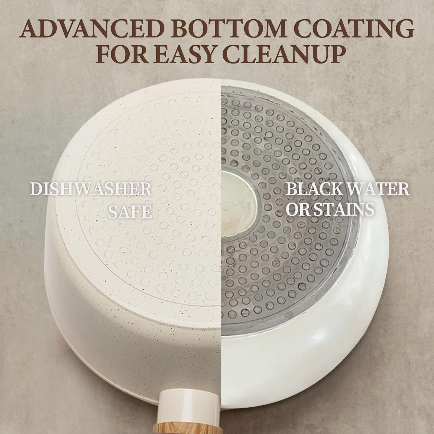 26Pcs Pots and Pans Nonstick Ceramic Cookware Set Nontoxic Kitchen Cooking Set with Steamers Utensils Induction Compatible, PFAS/PFOA Free, Oven and Dishwasher Safe, Cream White - Image 8